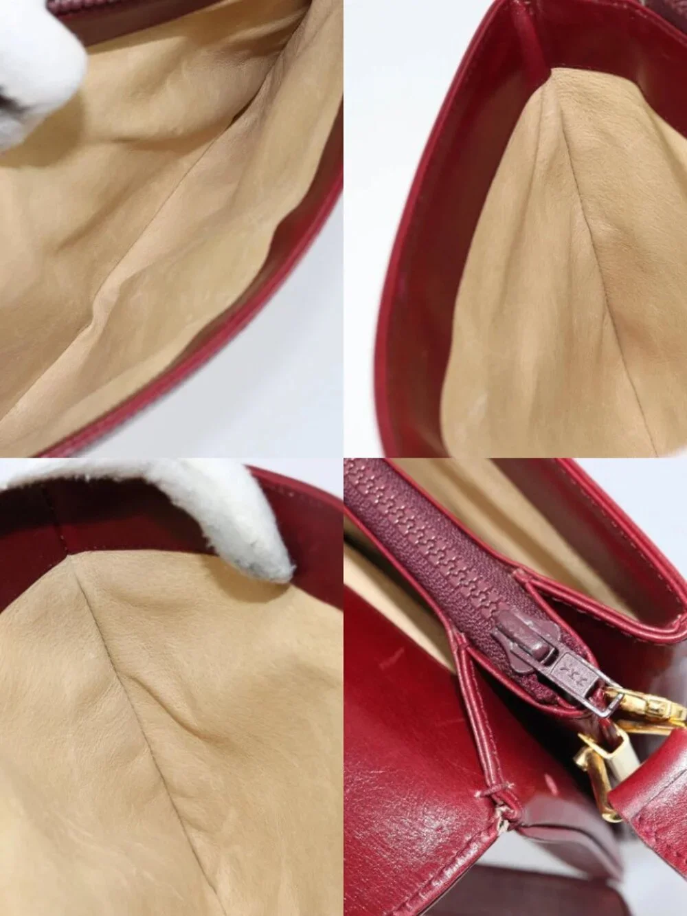 GUCCI Horsebit Shoulder Bag Leather Red Gold Auth ep13642 - Picture 13 of 15